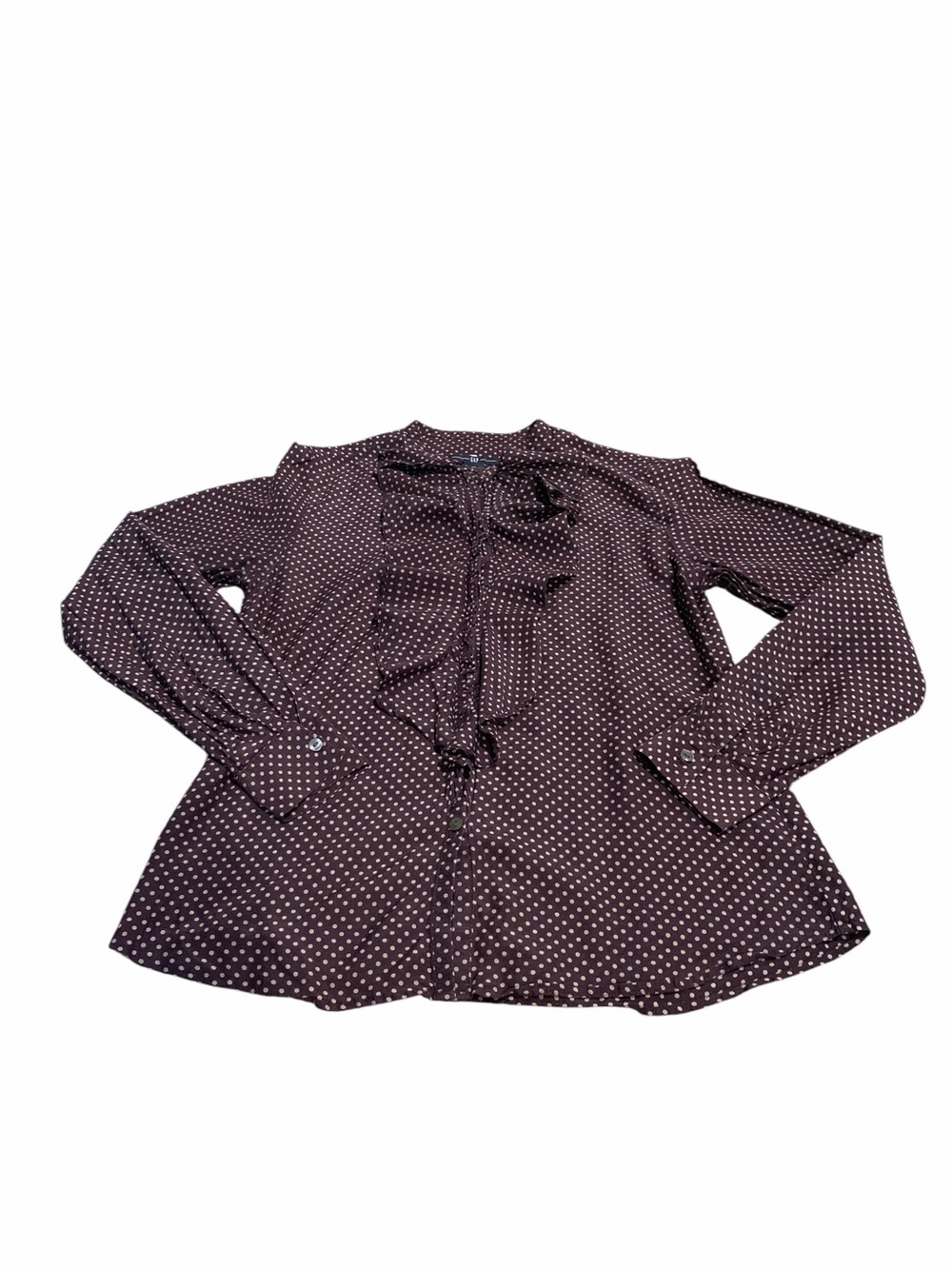 GAP polkadot ruffle button down blouse
